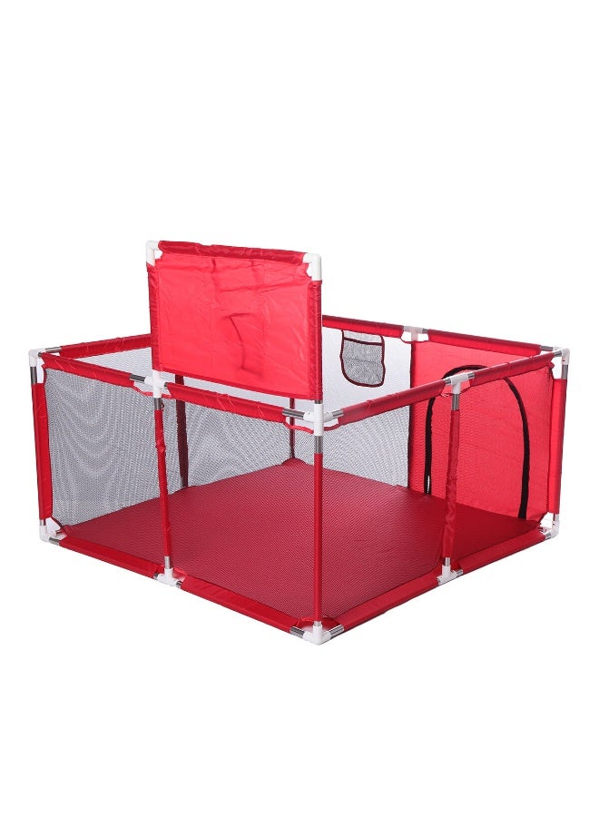 Large Baby Playpen (130x130cm) with Basketball Hoop & 100 Colorful Ocean Balls - Complete Ball Pit Activity Centre - Image 5